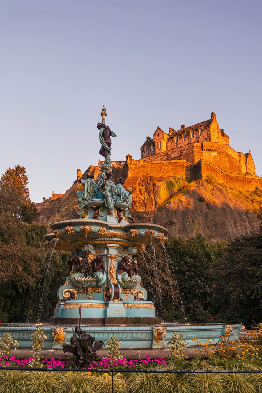 Mantalena and Vangelis in front of Ross Fountain in Edinburgh